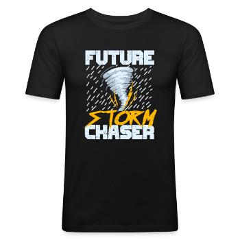 Tornado - Men's Slim Fit T-Shirt - black - Front - Nik (191cm)