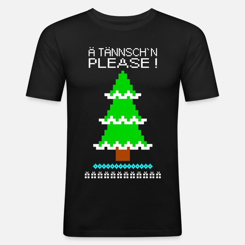 ä tännsch´n please - Männer Slim Fit T-Shirt - Schwarz