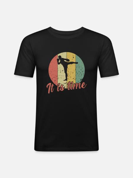 It is Time / Kickboxing - Men's Slim Fit T-Shirt - black