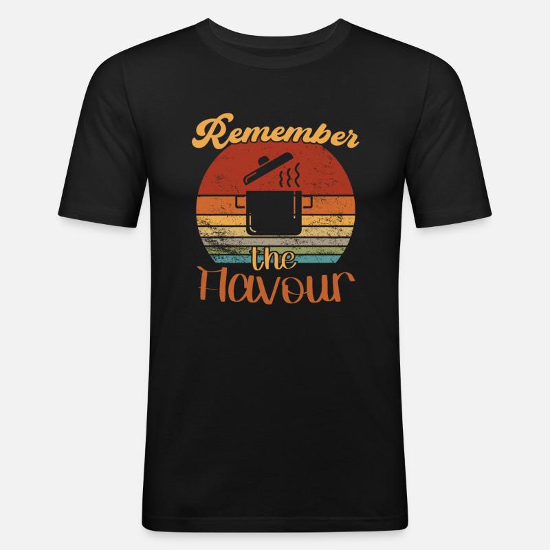 Remember the Flavour / Kochen - Männer Slim Fit T-Shirt - Schwarz