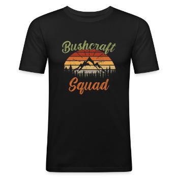 Bushcraft Squad / Bushcraft - Männer Slim Fit T-Shirt - Schwarz - Vorne - Nik (191cm)