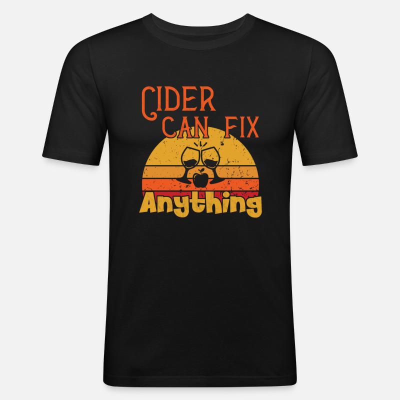 Cider can fix Anything / Cider - Männer Slim Fit T-Shirt - Schwarz