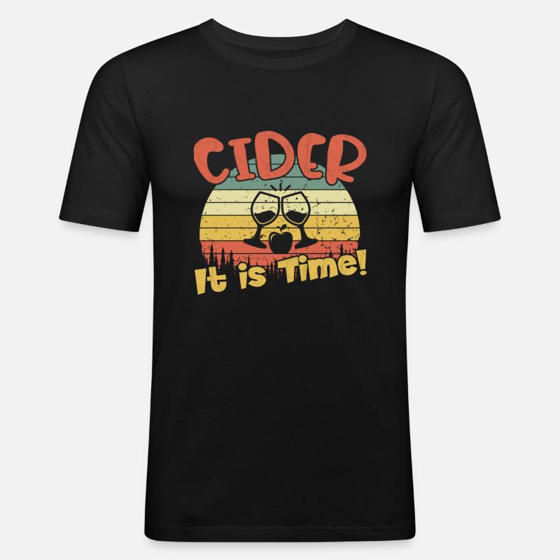 Cider - It is Time / Cider - Männer Slim Fit T-Shirt - Schwarz