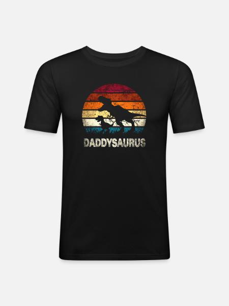 Daddysaurus - T-shirt près du corps Homme - noir