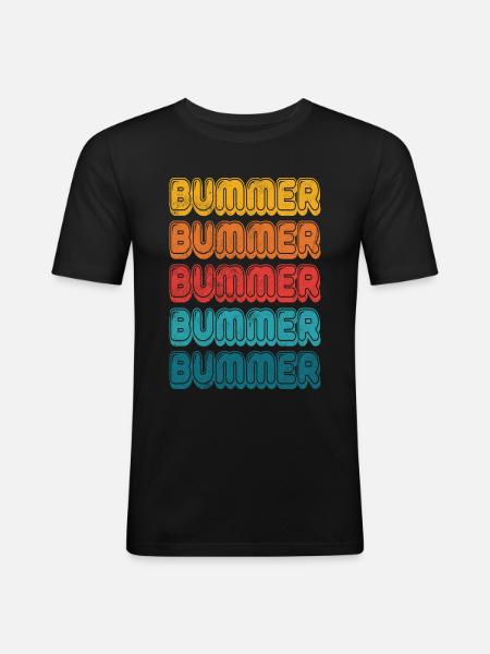Mist Retro - Männer Slim Fit T-Shirt - Schwarz