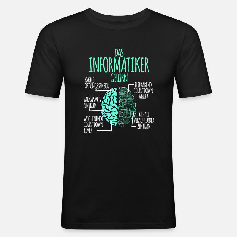 Informatiker Informatik Programmierer Nerd Geek - Männer Slim Fit T-Shirt - Schwarz