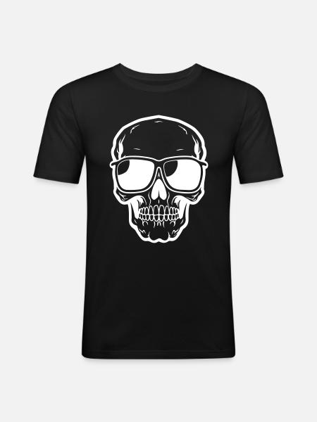 Skeleton Cool Symbol Skull - Men's Slim Fit T-Shirt - black