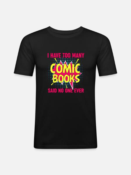 Comics Comic Heft Geschenk Heft - Männer Slim Fit T-Shirt - Schwarz