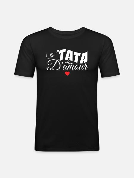Tata D'amour - T-shirt près du corps Homme - noir