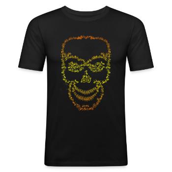 Bicycle Skull Fahrrad Totenkopf - Männer Slim Fit T-Shirt - Schwarz - Vorne - Nik (191cm)