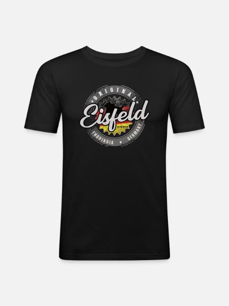 Original Germany Thüringen Eisfeld - Männer Slim Fit T-Shirt - Schwarz