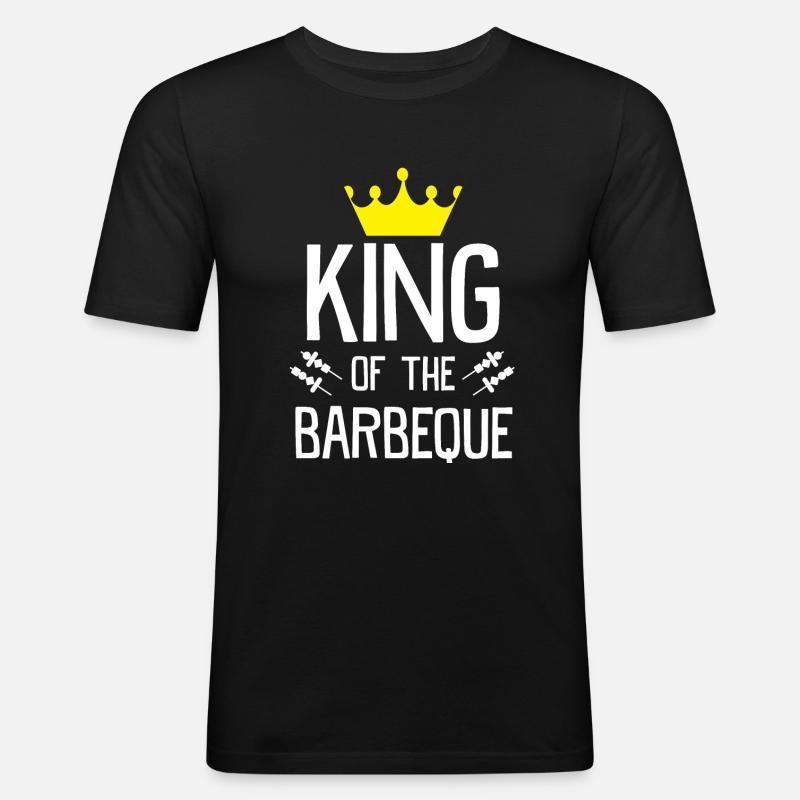 BBQ Grill - Männer Slim Fit T-Shirt - Schwarz