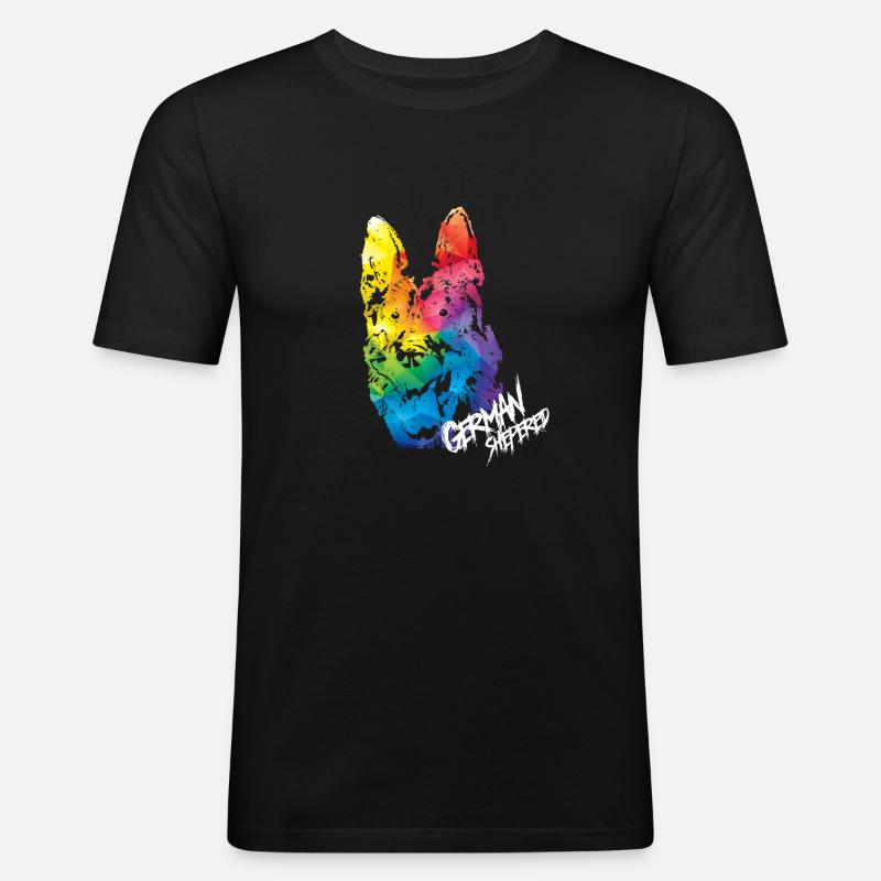Deutscher Schäferhund - Männer Slim Fit T-Shirt - Schwarz