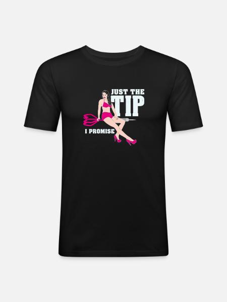 Funny darts shirt - Men's Slim Fit T-Shirt - black