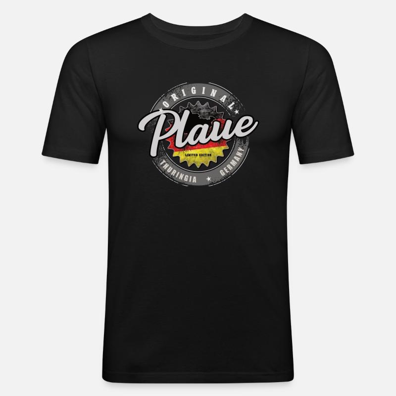 Original Germany Thüringen Plaue - Männer Slim Fit T-Shirt - Schwarz