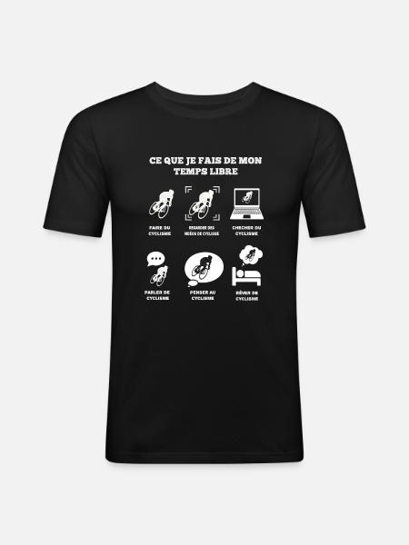 temps libre cyclisme - T-shirt près du corps Homme - noir