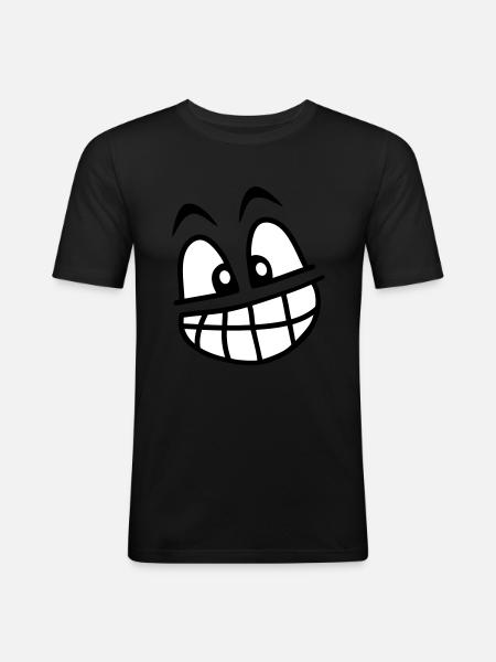 grin_face_2c - Men's Slim Fit T-Shirt - black