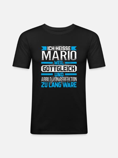 MARIO - Gottgleich - Männer Slim Fit T-Shirt - Schwarz