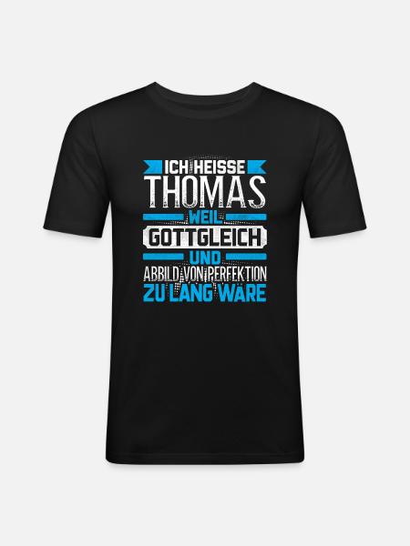 THOMAS - Gottgleich - Männer Slim Fit T-Shirt - Schwarz
