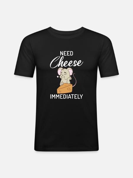 Snack Cheese Lover Cheese Gift - Men's Slim Fit T-Shirt - black