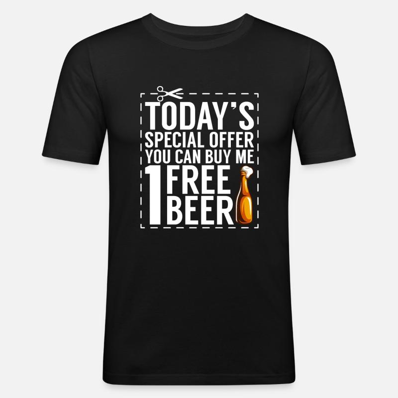 Biertrinker Bier Geschenke - Männer Slim Fit T-Shirt - Schwarz