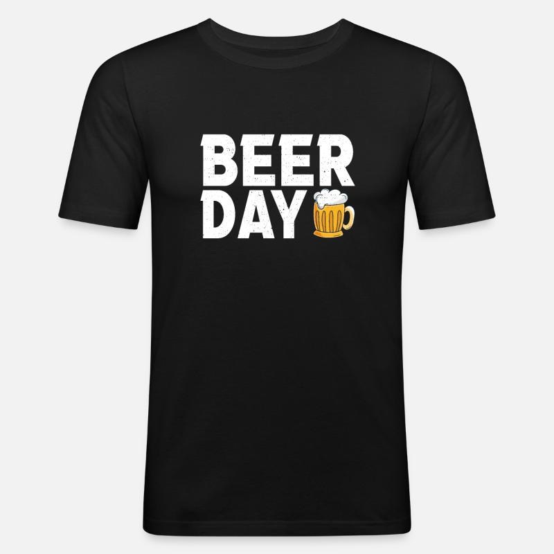 Biertrinker Bier Geschenke - Männer Slim Fit T-Shirt - Schwarz