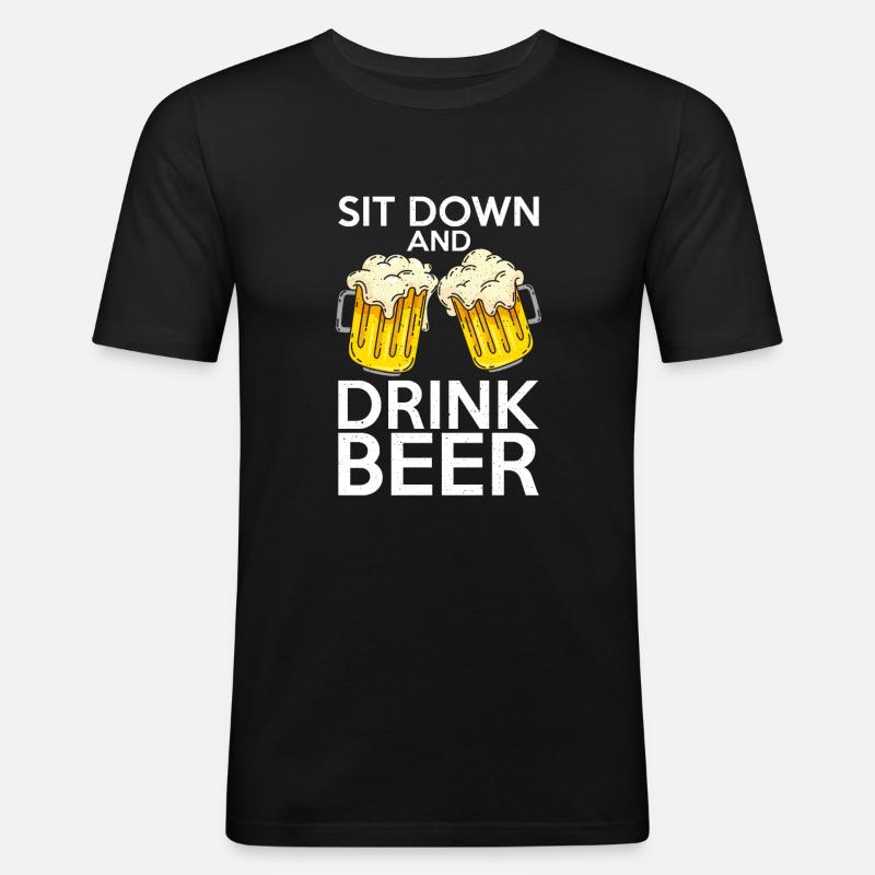 Biertrinker Bier Geschenke - Männer Slim Fit T-Shirt - Schwarz