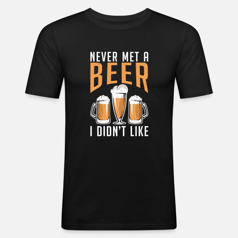 Bier-Trinker-Bier-Geschenke - Männer Slim Fit T-Shirt - Schwarz