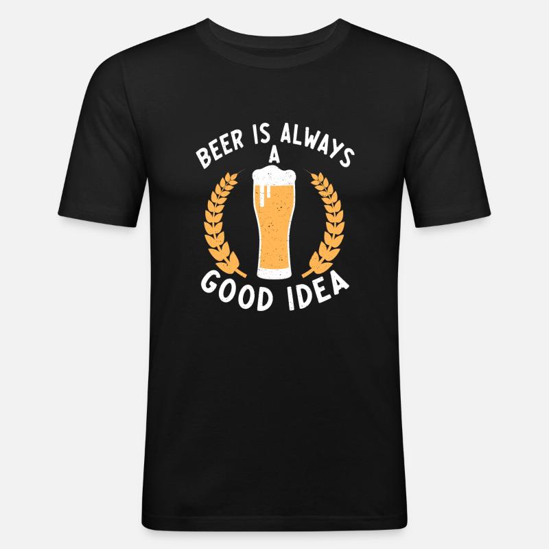 Biertrinker Bier Geschenke - Männer Slim Fit T-Shirt - Schwarz