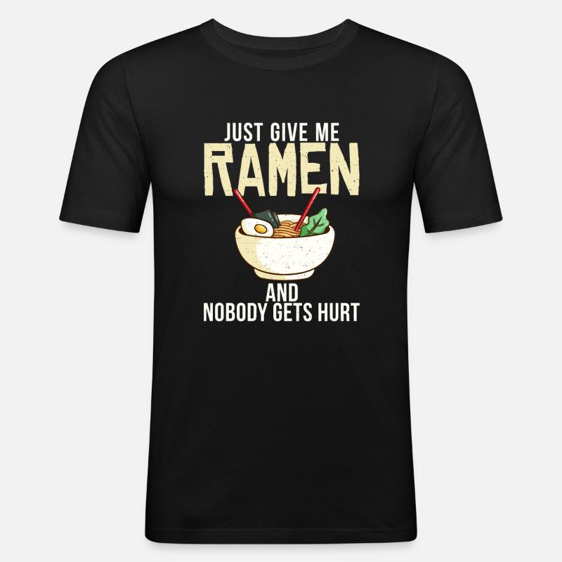 Amateur de ramen - T-shirt près du corps Homme - noir