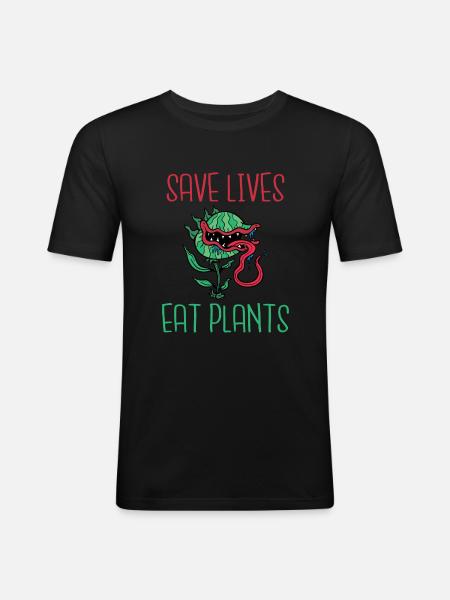 Veggie Lover Vegan Gift - Men's Slim Fit T-Shirt - black