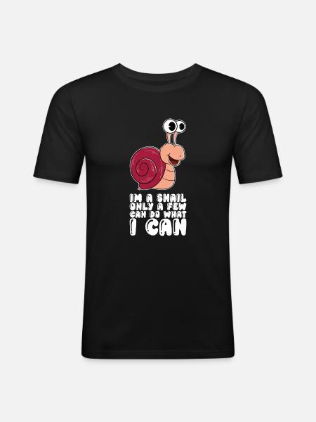 I am a snail - Men's Slim Fit T-Shirt - black