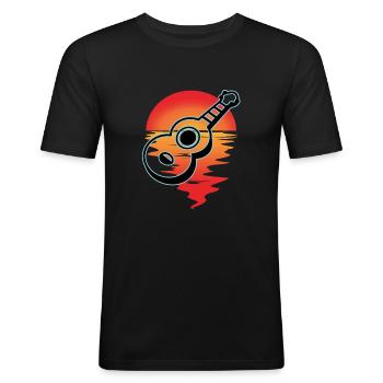 Ukuleles Vitage - Men's Slim Fit T-Shirt - black - Front - Nik (191cm)
