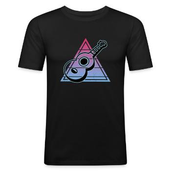 Ukuleles Vitage - Men's Slim Fit T-Shirt - black - Front - Nik (191cm)