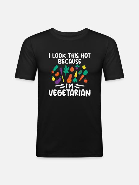 Vegetable Lover Vegetarian Gifts - Men's Slim Fit T-Shirt - black
