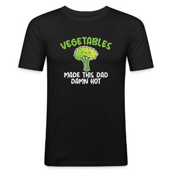 Vegetable Lover Vegetarian Gifts - Men's Slim Fit T-Shirt - black - Front - Nik (191cm)