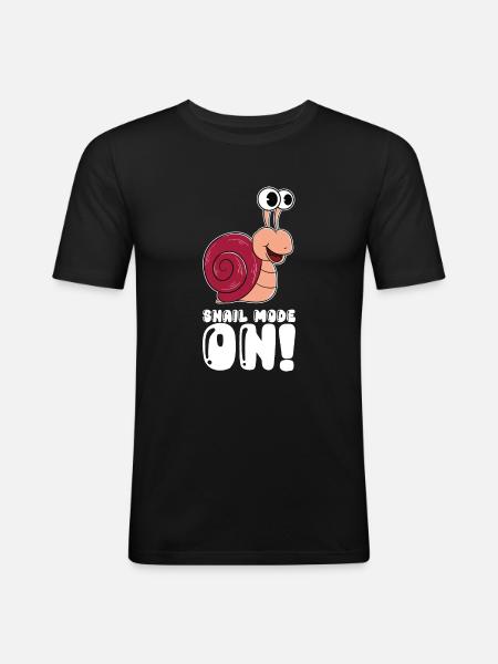 Mode escargot activé - T-shirt près du corps Homme - noir