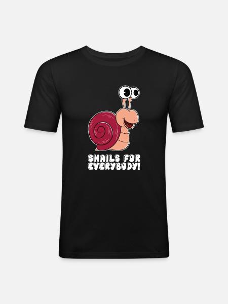 Snails for everyone - Men's Slim Fit T-Shirt - black