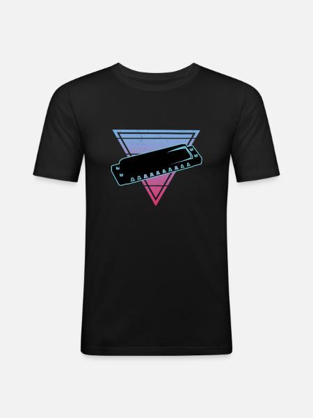 Harmonica - Men's Slim Fit T-Shirt - black