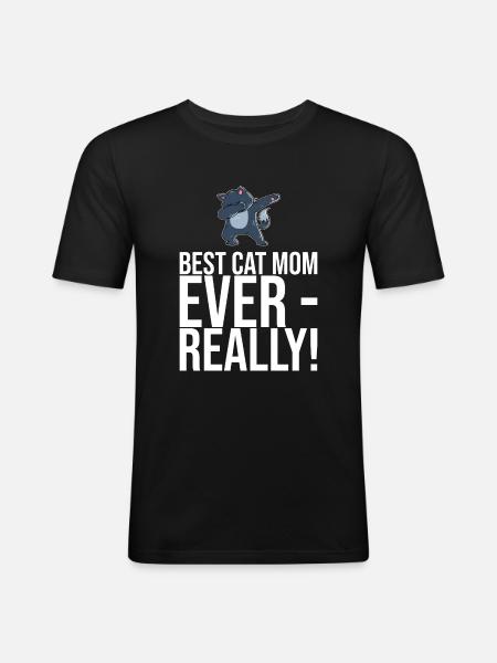Dabbing Cat Funny Cat - Men's Slim Fit T-Shirt - black