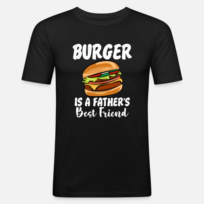 Burger Lover Geschenk - Männer Slim Fit T-Shirt - Schwarz