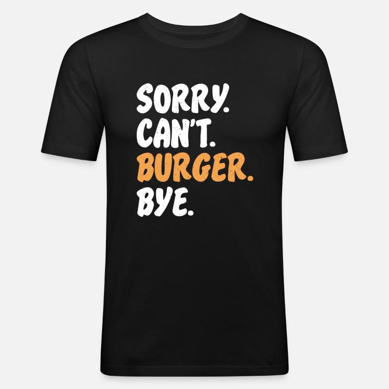 Burger Lover Geschenk - Männer Slim Fit T-Shirt - Schwarz