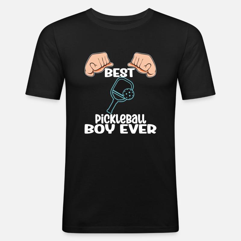 Best Pickleball Boy Ever - Männer Slim Fit T-Shirt - Schwarz