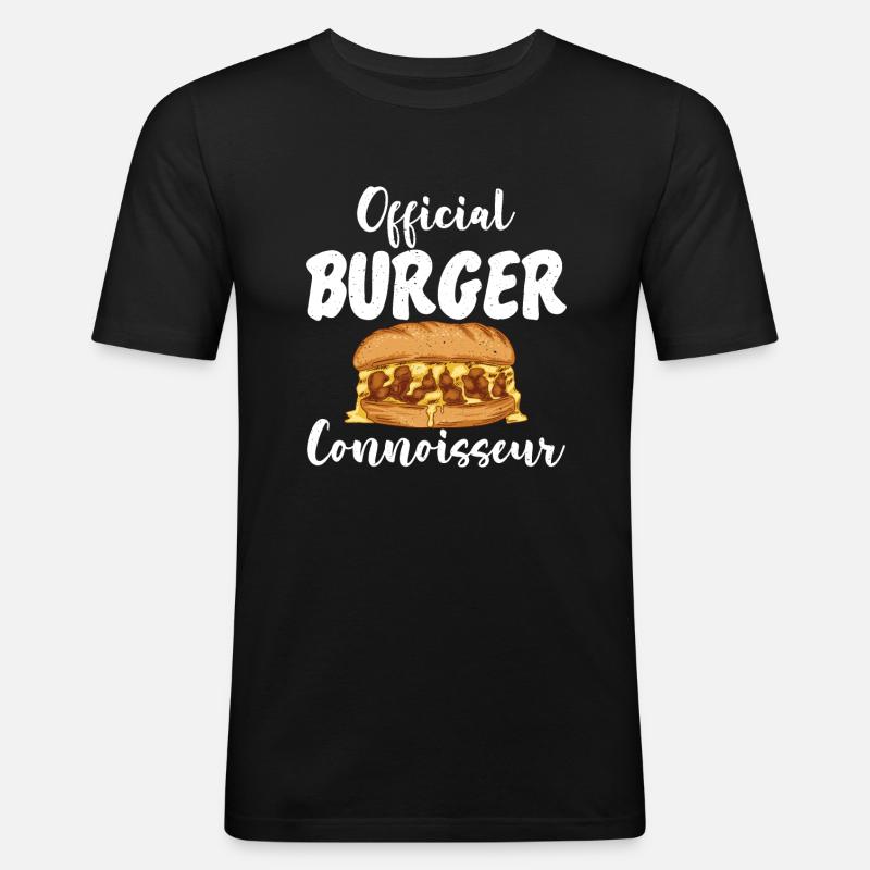 Burger Lover Geschenk - Männer Slim Fit T-Shirt - Schwarz