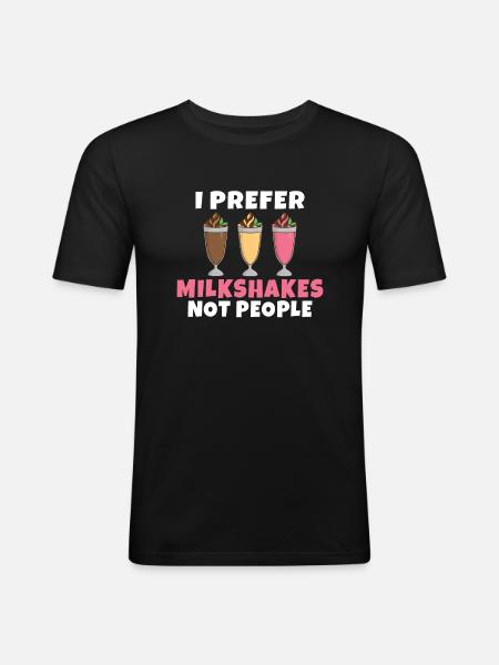 I love Milkshakes Milkshake Gift - Men's Slim Fit T-Shirt - black