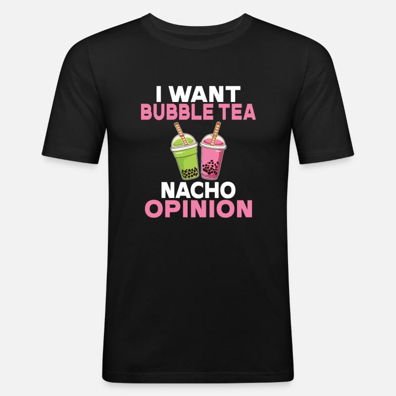 Bubble Tea Lover Geschenk - Männer Slim Fit T-Shirt - Schwarz