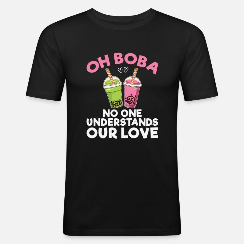 Bubble Tea Lover Geschenk - Männer Slim Fit T-Shirt - Schwarz