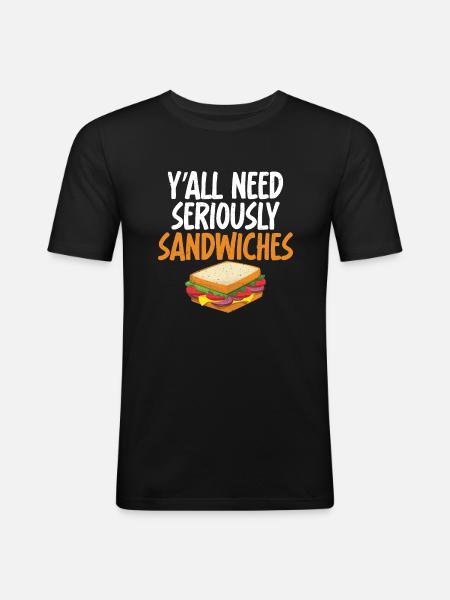 Sandwich Lover Gift - Men's Slim Fit T-Shirt - black