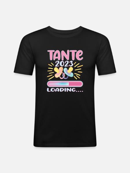 Aunt 2023 Loading - Men's Slim Fit T-Shirt - black