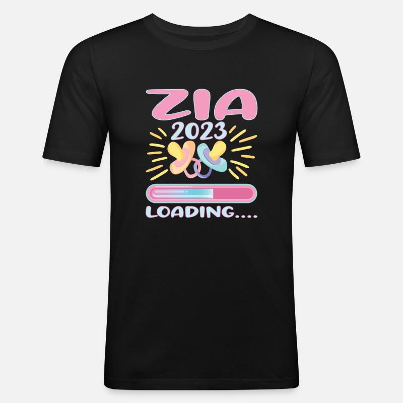 Zia 2023 Loading - Männer Slim Fit T-Shirt - Schwarz